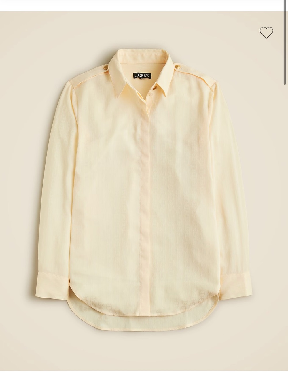 J. Crew  Woman’s Cream Button-Up Blouse